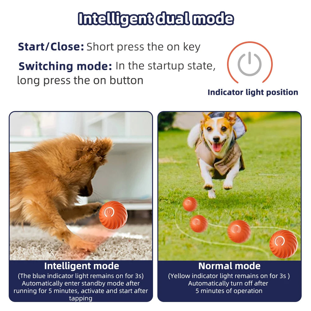 Smart Dog Toy Ball Electronic Interactive Pet Toy Moving Ball USB Automatic Moving Bouncing for Puppy Birthday Gift Cat Product