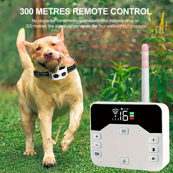 Pets Wireless Electronic Fence Ip65 Waterproof Wear Resistant Rechargeable Remote Control Electronic Fence Pet Training Collar