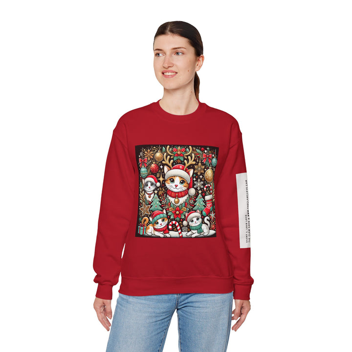 The Claw Cove™ Unisex Kitty Kat Christmas Crewneck Sweatshirt