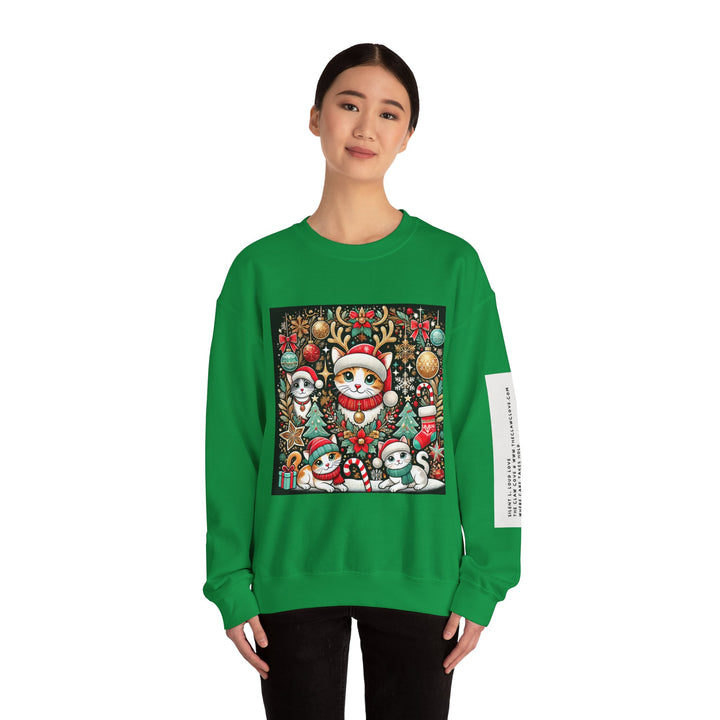 The Claw Cove™ Unisex Kitty Kat Christmas Crewneck Sweatshirt