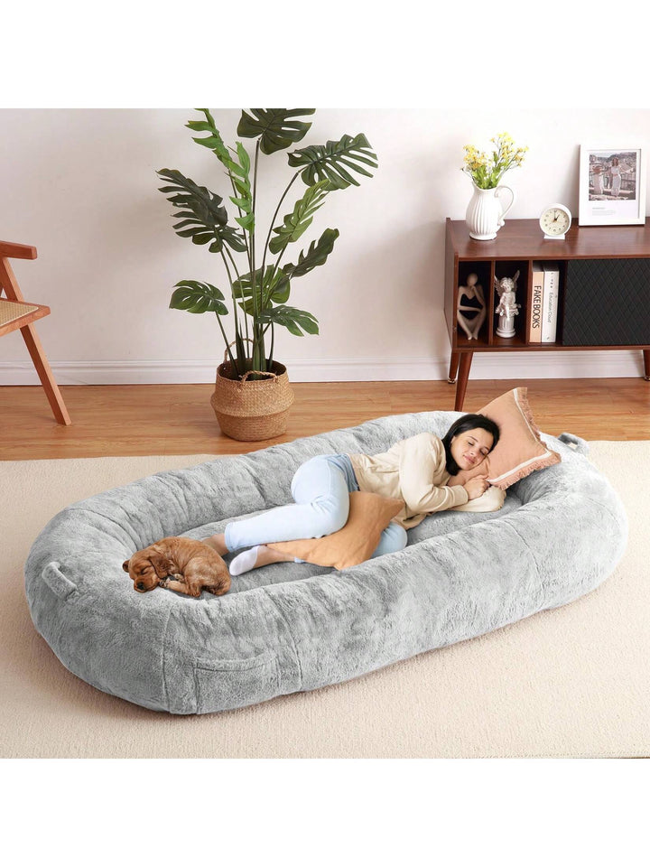 Giant Dog Bed for Men and Women, 75"X48"X14",Washable & Plush Dog Bed for People, Suitable for Adults,Human-Sized Bed