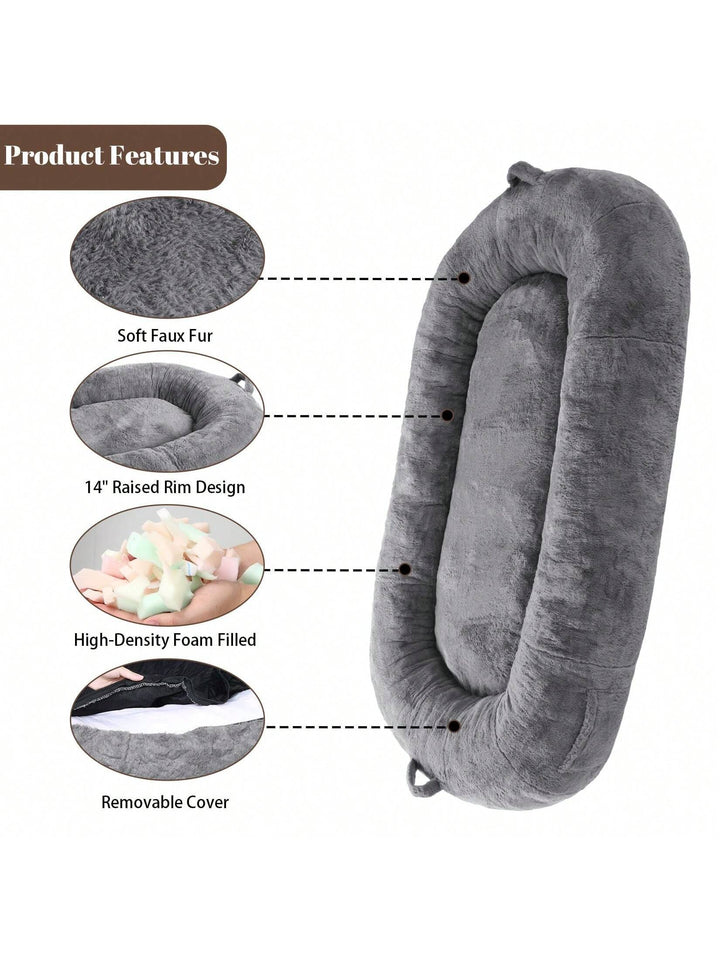 Giant Dog Bed for Men and Women, 75"X48"X14",Washable & Plush Dog Bed for People, Suitable for Adults,Human-Sized Bed