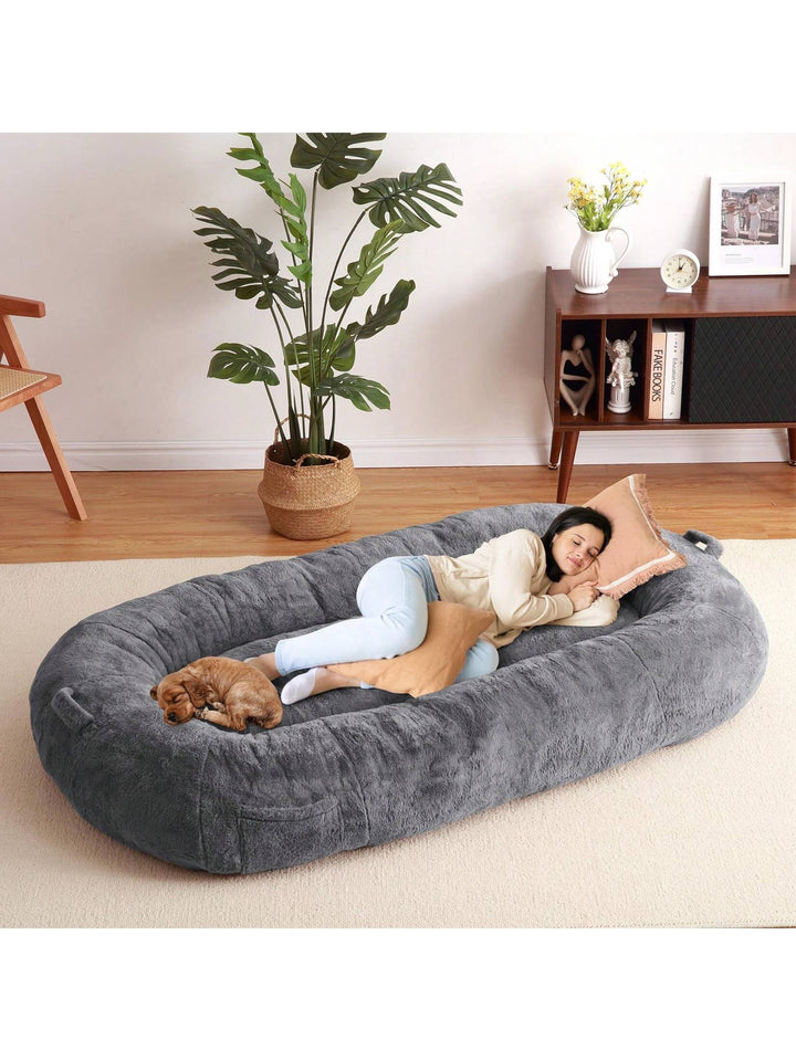 Giant Dog Bed for Men and Women, 75"X48"X14",Washable & Plush Dog Bed for People, Suitable for Adults,Human-Sized Bed