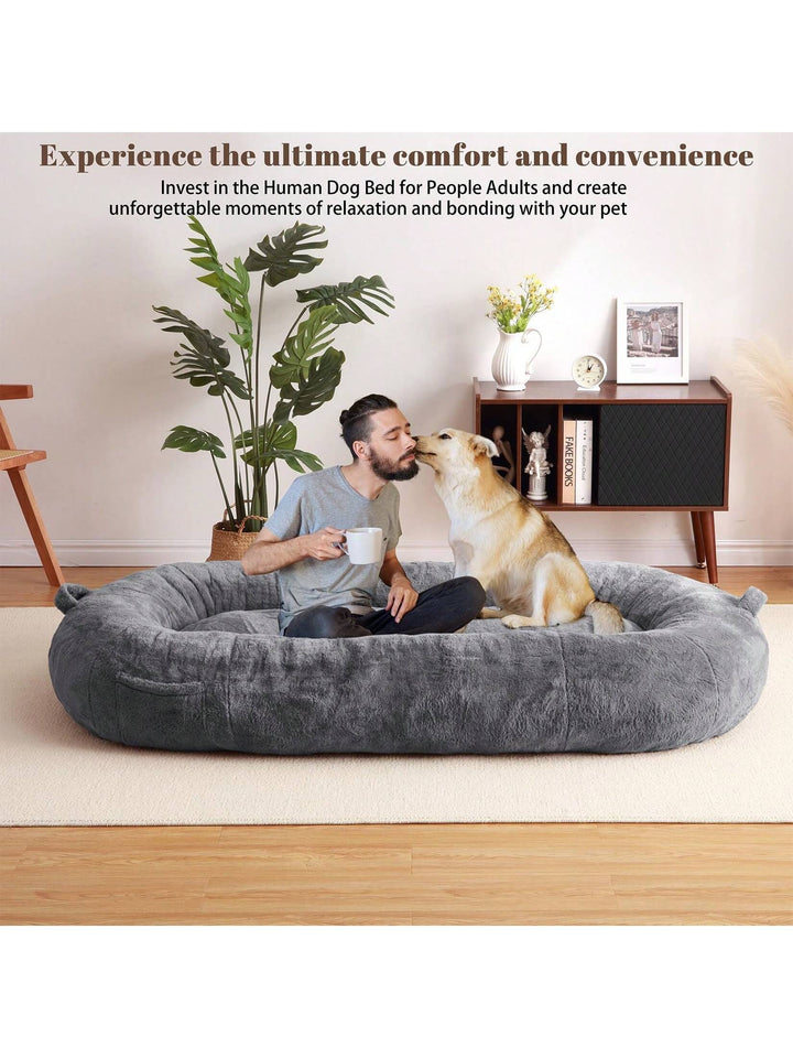 Giant Dog Bed for Men and Women, 75"X48"X14",Washable & Plush Dog Bed for People, Suitable for Adults,Human-Sized Bed