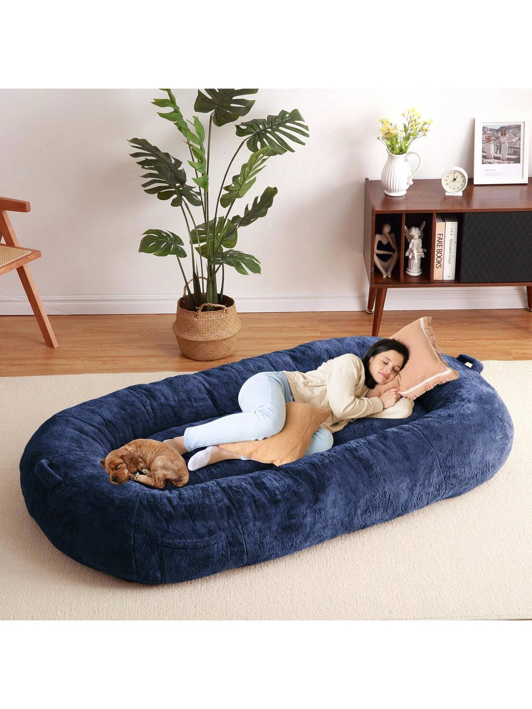 Giant Dog Bed for Men and Women, 75"X48"X14",Washable & Plush Dog Bed for People, Suitable for Adults,Human-Sized Bed