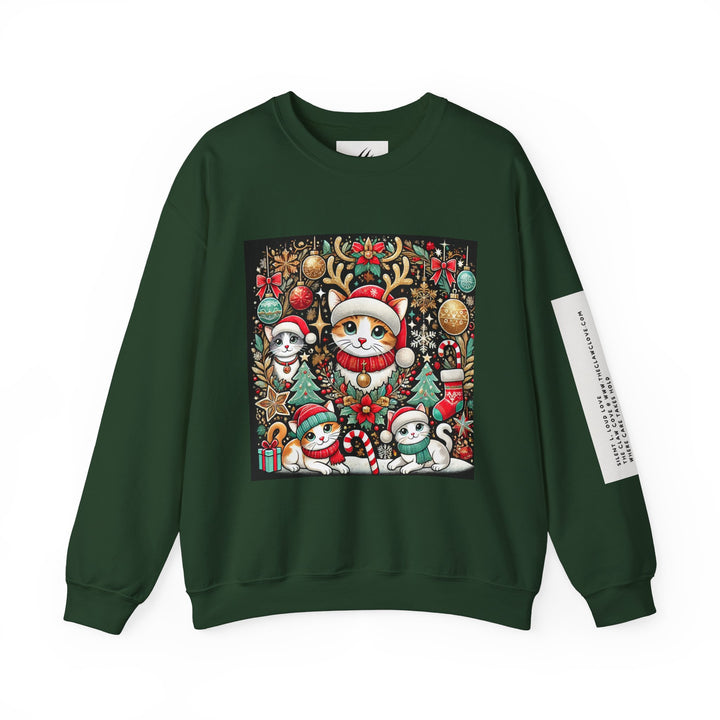 The Claw Cove™ Unisex Kitty Kat Christmas Crewneck Sweatshirt