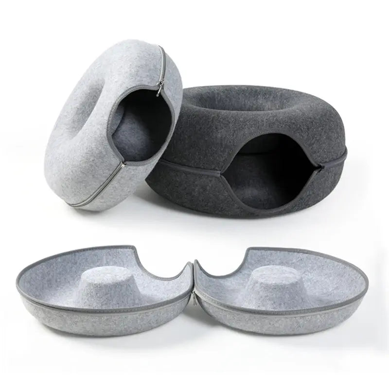 Cats Just Wanna Have Fun! The Claw Clove™ Interactive Cat Donut Bed