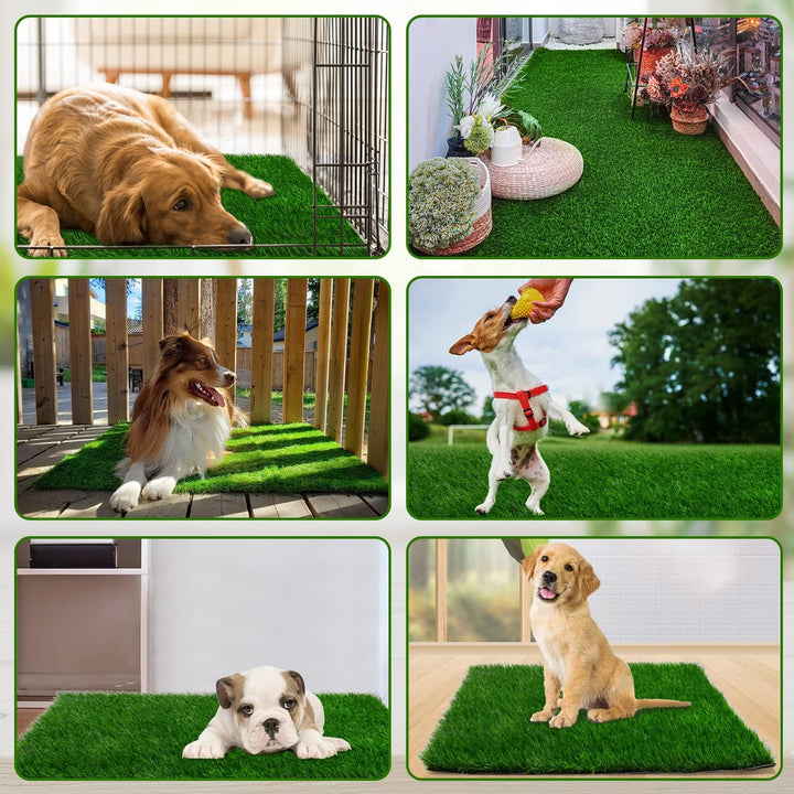 Grass Pad for Dogs 39.3 X 31.5 Inches Strong Absorbency Soft Artificial Grass for Pets Potty Training, Easy to Clean Fake Grass for Dog Indoor Outdoor Use(1 Pack)