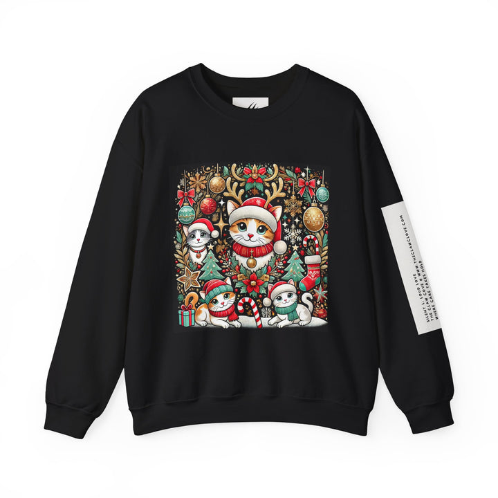 The Claw Cove™ Unisex Kitty Kat Christmas Crewneck Sweatshirt