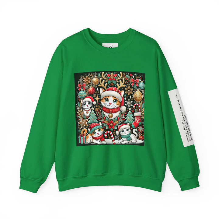 The Claw Cove™ Unisex Kitty Kat Christmas Crewneck Sweatshirt