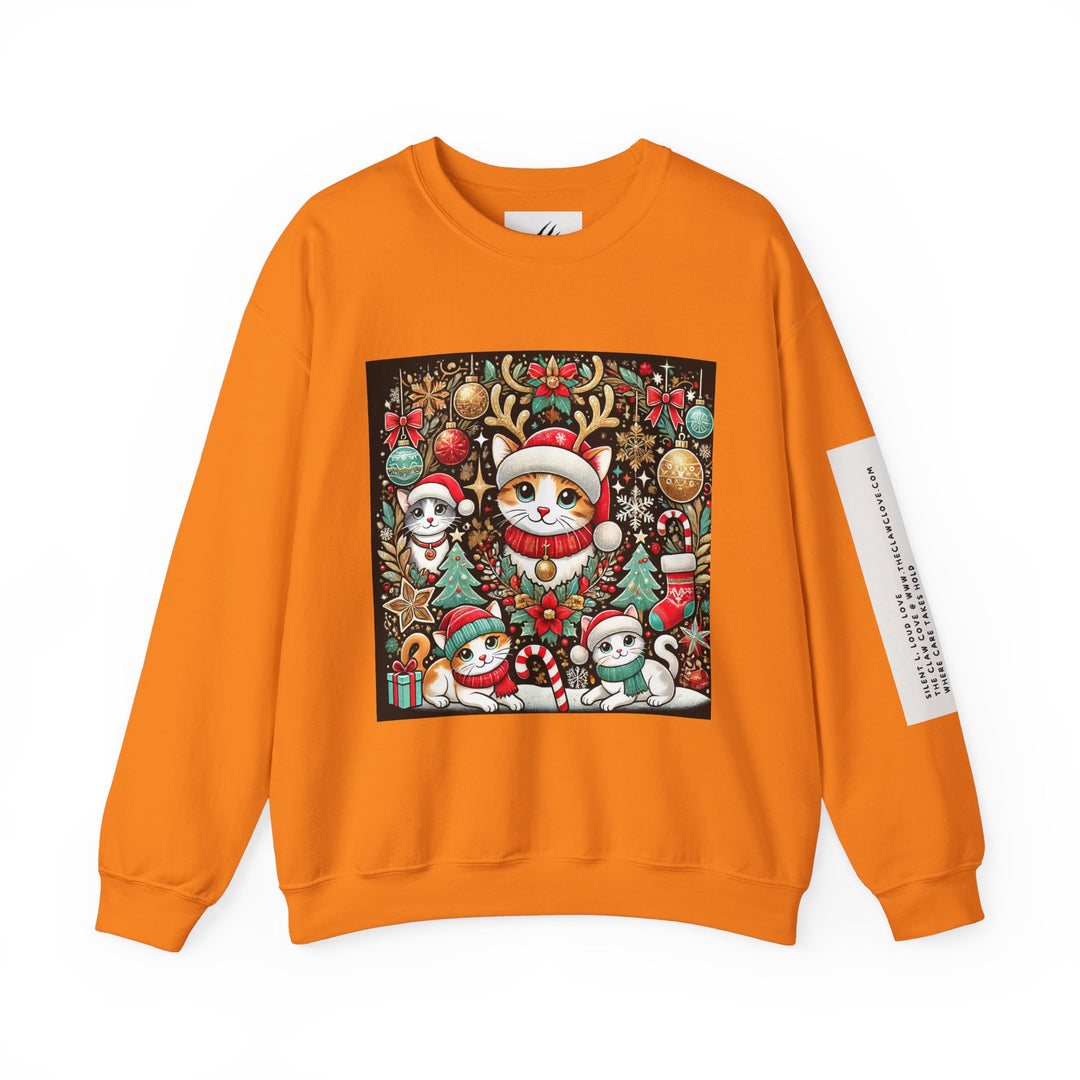 The Claw Cove™ Unisex Kitty Kat Christmas Crewneck Sweatshirt