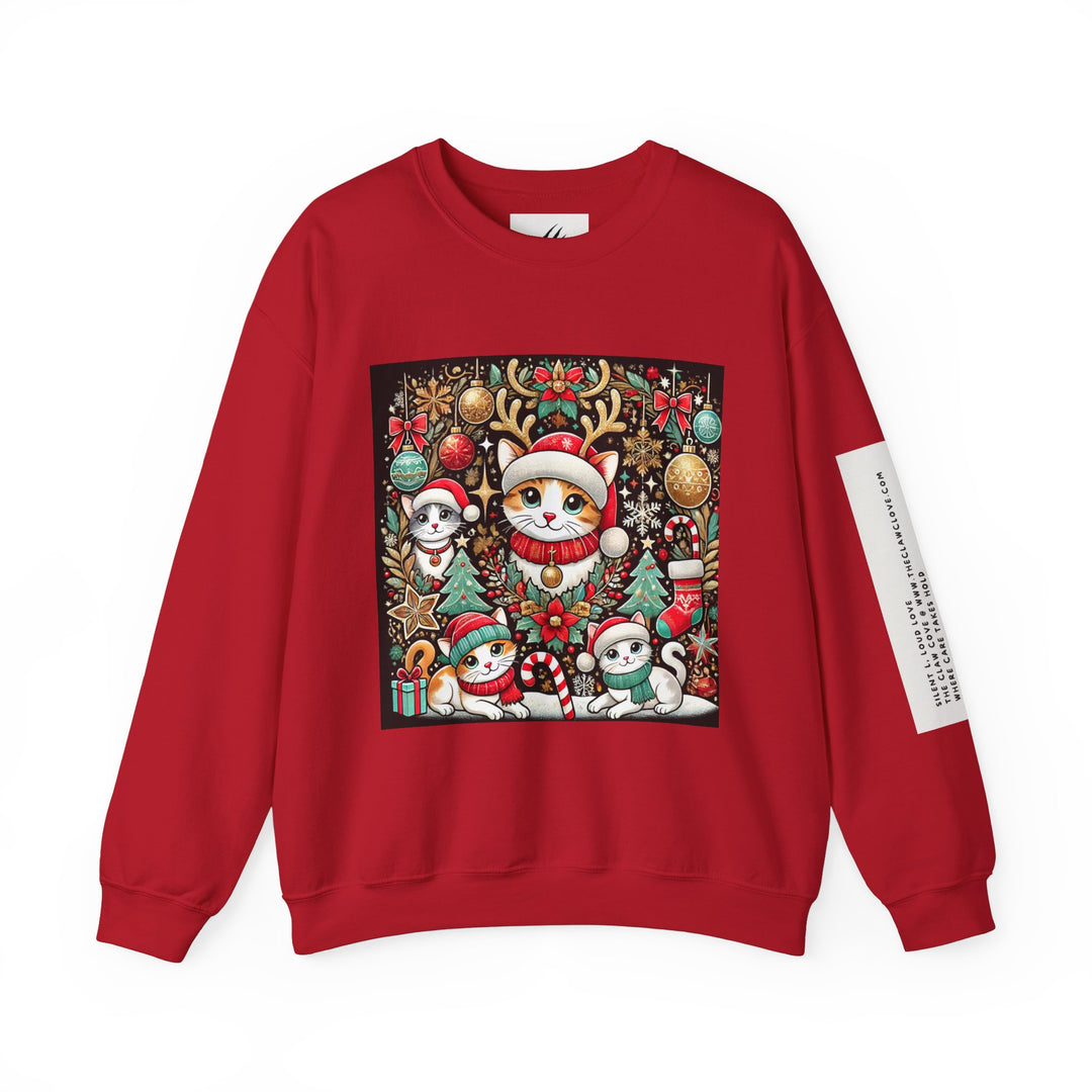 The Claw Cove™ Unisex Kitty Kat Christmas Crewneck Sweatshirt