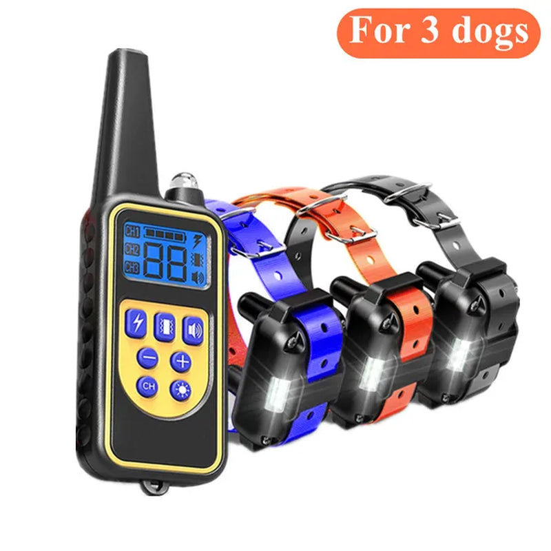 Smart Dog Shock Collar Dogs Waterproof Training Collar for Dogs Large Medium Small with Rechargeable Remote, Beep Vibration And