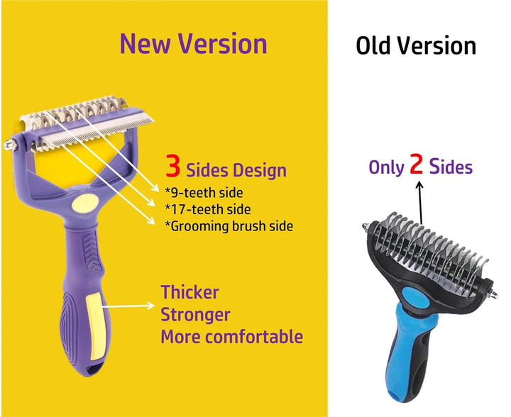 Dematting Comb for Pets - Undercoat Rake for Thick Hair Pets Hair 