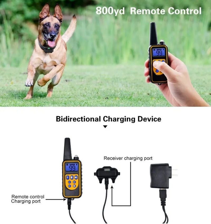 Smart Dog Shock Collar Dogs Waterproof Training Collar for Dogs Large Medium Small with Rechargeable Remote, Beep Vibration And