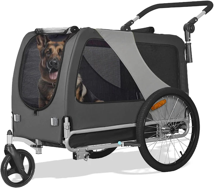 Looking for a Versatile Way to Transport Your Pets? Choose Our Premium Large/XL Pet Bike Trailer & Stroller with Low Center of Gravity and Easy Folding Frame – Perfect for Large Dogs or Multiple Small Dogs!