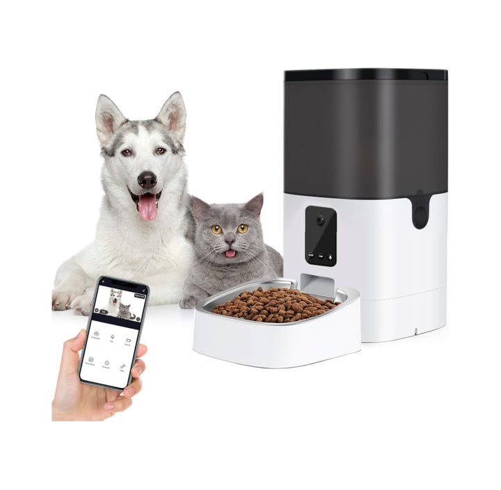 Smart 6L Automatic Pet Feeder with Camera, App Control, and Voice Recorder