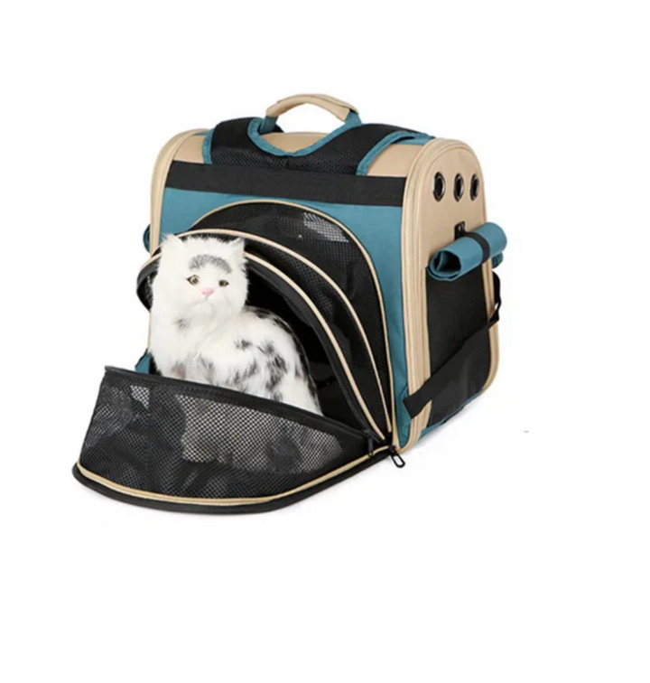 The Claw Cove™ Pet Supplies Cat Backpack Transparent Expandable Backpack Portable Backpack Dog Breathable Large Capacity Space Capsule Bag