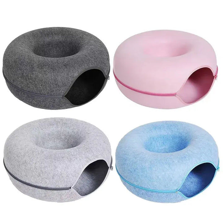 Cats Just Wanna Have Fun! The Claw Clove™ Interactive Cat Donut Bed