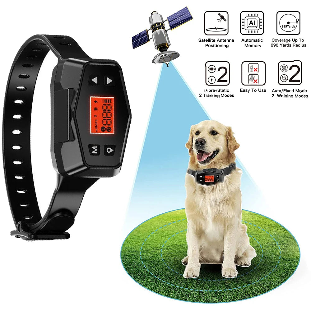 New GPS Dog Tracking Collar Outdoor Wireless Dog Fence System Smart Electric Shock Dog Training Waterproof Pet Collar for Dogs