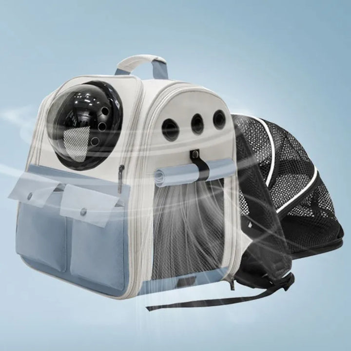 The Claw Clove™ Pet Supplies Cat Backpack Transparent Expandable Backpack Portable Backpack Dog Breathable Large Capacity Space Capsule Bag