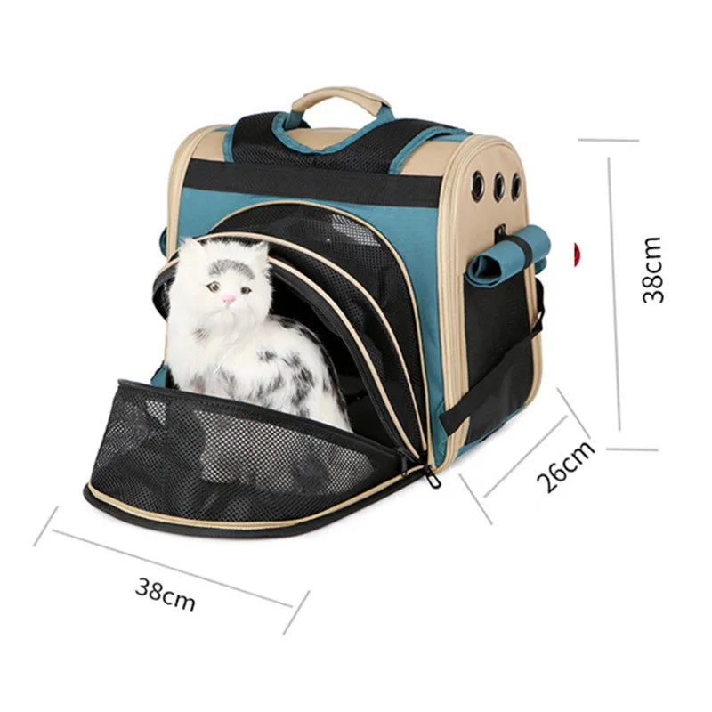 The Claw Clove™ Pet Supplies Cat Backpack Transparent Expandable Backpack Portable Backpack Dog Breathable Large Capacity Space Capsule Bag