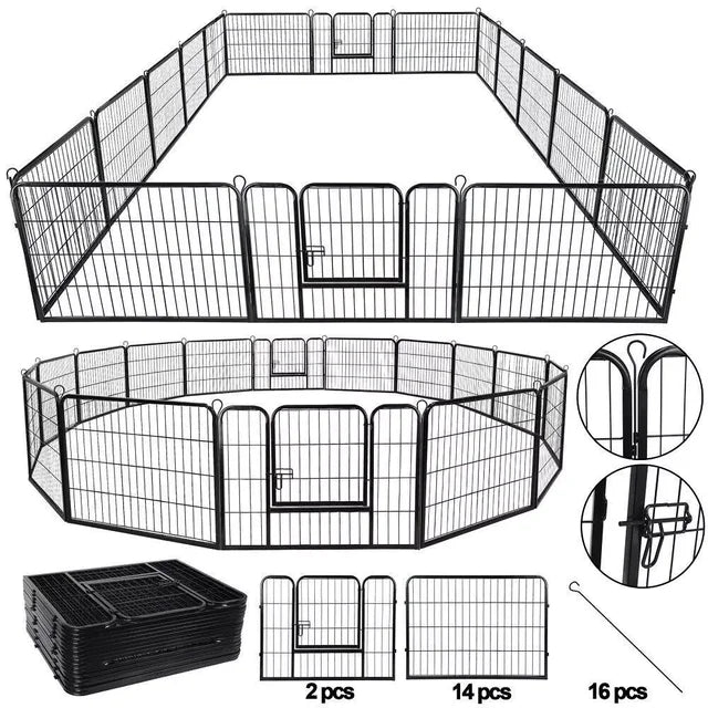 US Foldable 8 Panels 40'' Height for Large Dog Playpen Dog Fence Puppy Exercise Pen with Doors Playpen Designed for Indoor Use