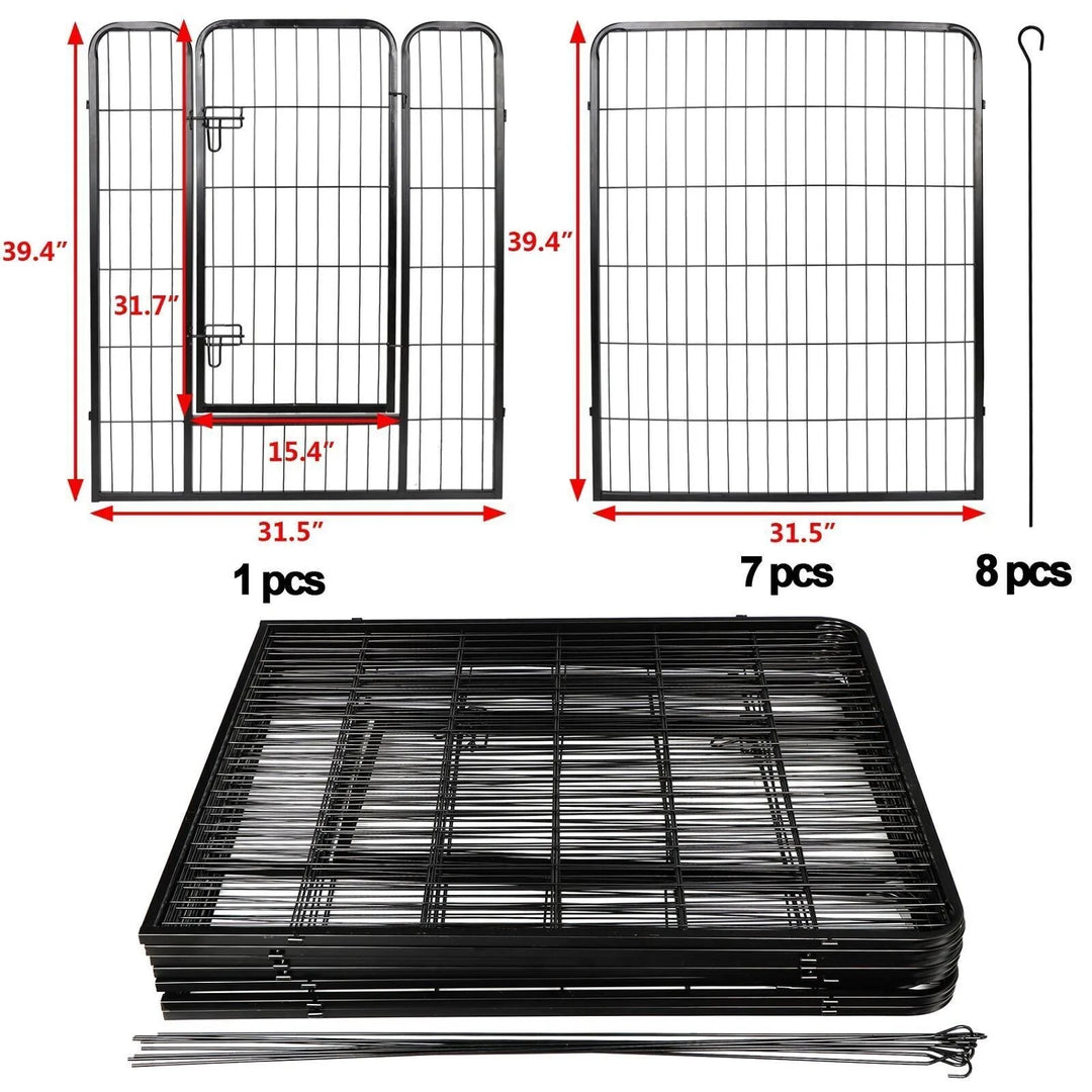 US Foldable 8 Panels 40'' Height for Large Dog Playpen Dog Fence Puppy Exercise Pen with Doors Playpen Designed for Indoor Use