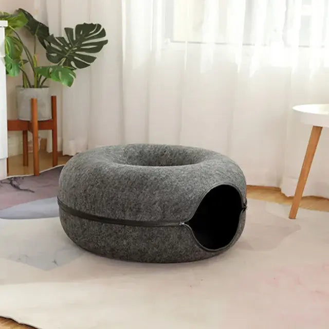 Cats Just Wanna Have Fun! The Claw Clove™ Interactive Cat Donut Bed