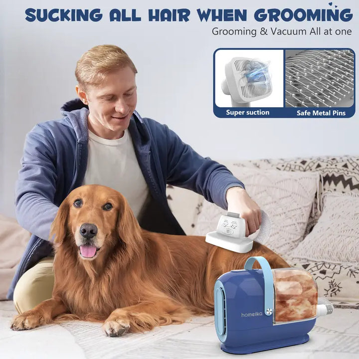 Homeika Dog Grooming Kit, 3L Vacuum with 99% Suction Power, Silent Pet Vacuum Groomer, Dog and Cat Brush