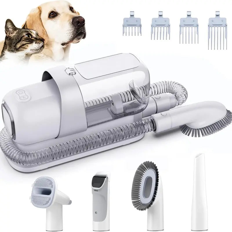 LMVVC Pet Grooming Kit, Dog Grooming Clippers with 2.3L Vacuum Suction 99% Pet Hair, Pet Grooming Vacuum Low Noise