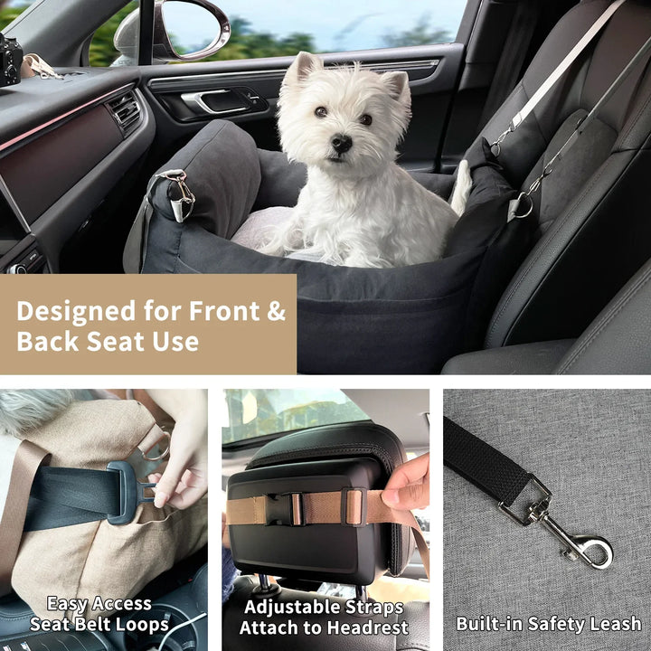 The Claw Clove™ Portable Waterproof Car Dog Kennel with Safety Features and Cushioned Pet Seat - Ideal for Travel and Transportation