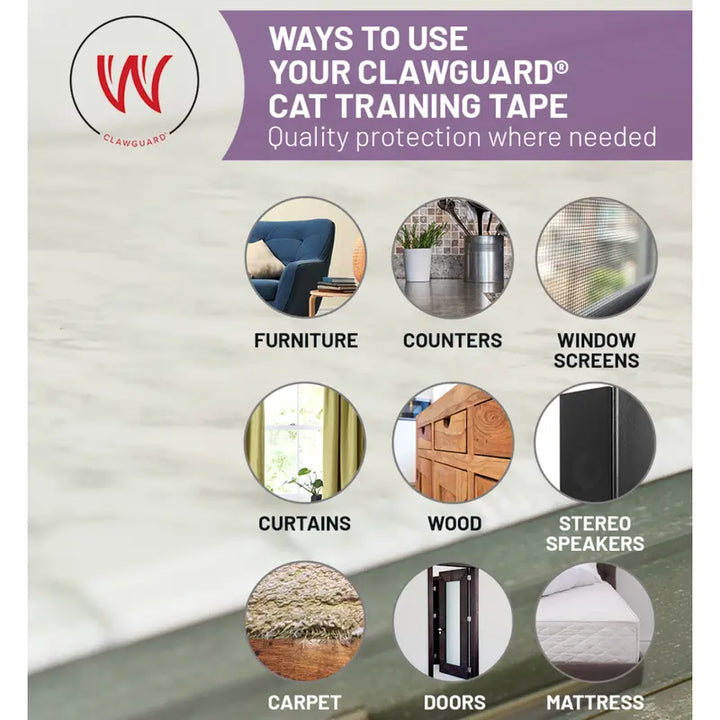 Cat Training Tape Furniture Guards - Train and Deter Your Cat