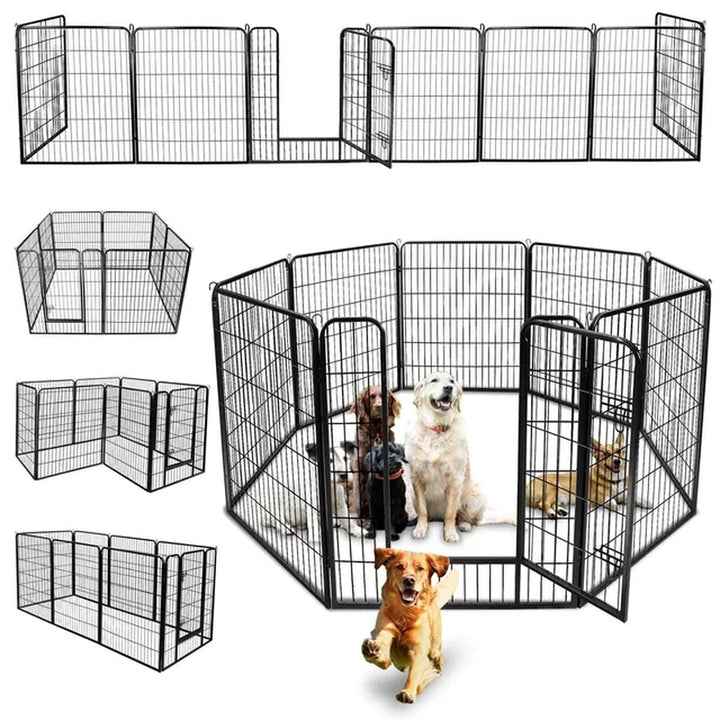 US Foldable 8 Panels 40'' Height for Large Dog Playpen Dog Fence Puppy Exercise Pen with Doors Playpen Designed for Indoor Use